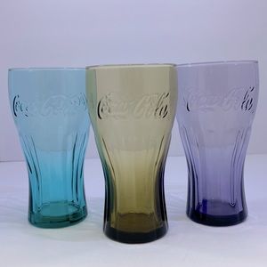 Vintage  Collectible 16 oz. Colored Coca Cola Glasses